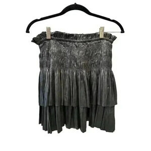 - Anthropologie Current Air Womens Gray Pleated and Tiered Mini Skirt, Size S